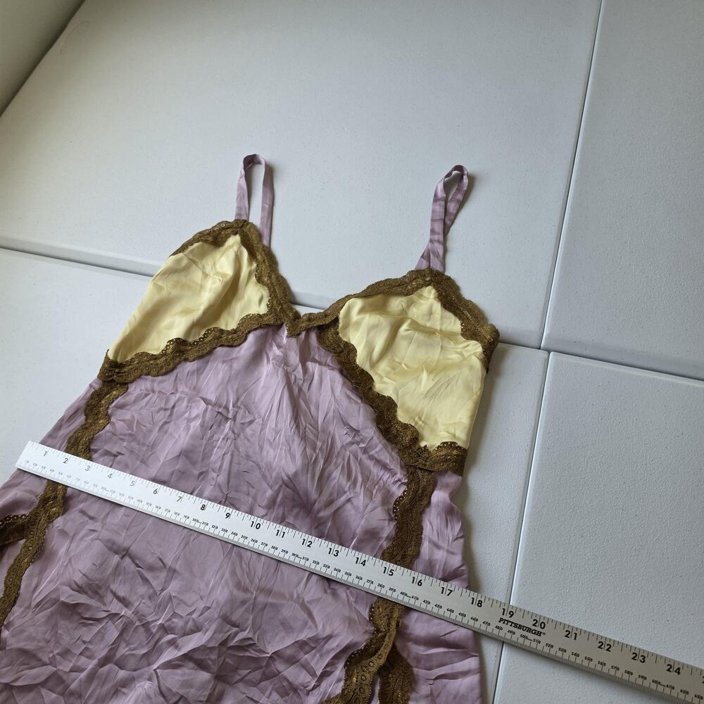 Intimately Free People Nightgown Womens Small Purple Lace Satin Babydoll Slip - Picture 9 of 10